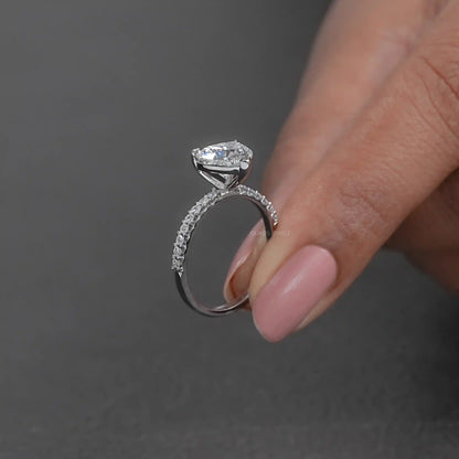 Certified Heart Shaped Diamond Solitaire Accent Ring Rings