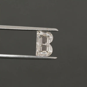 Lettre de l'alphabet B, diamant cultivé en laboratoire