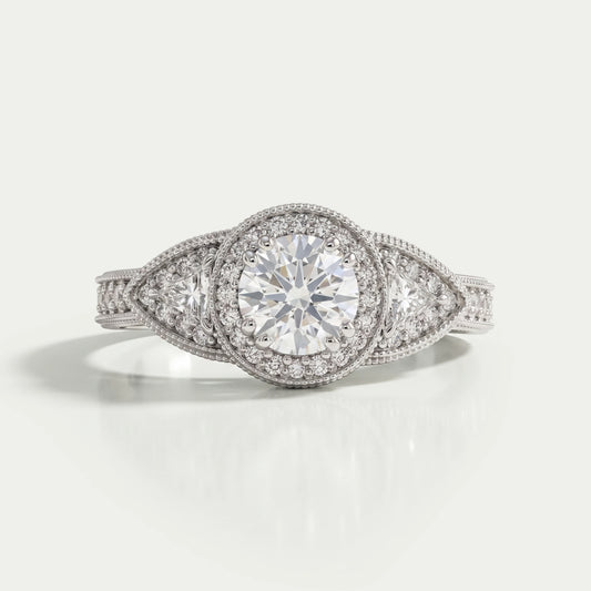 Amber Heard Round Cut Lab Diamond Wedding Ring