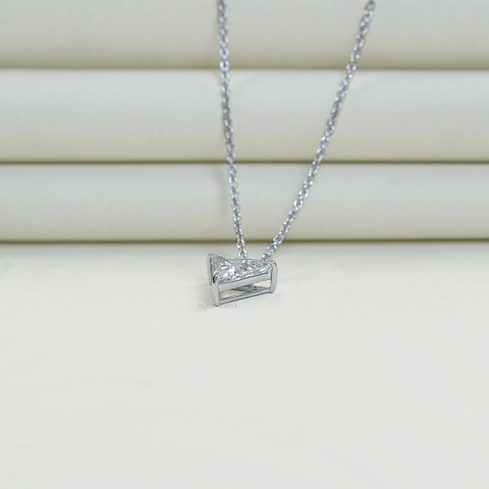 Triangle Cut Lab Diamond Solitaire Pendant
