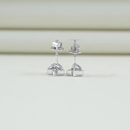 Bezel Set Star Cut Lab Diamond Stud Earring