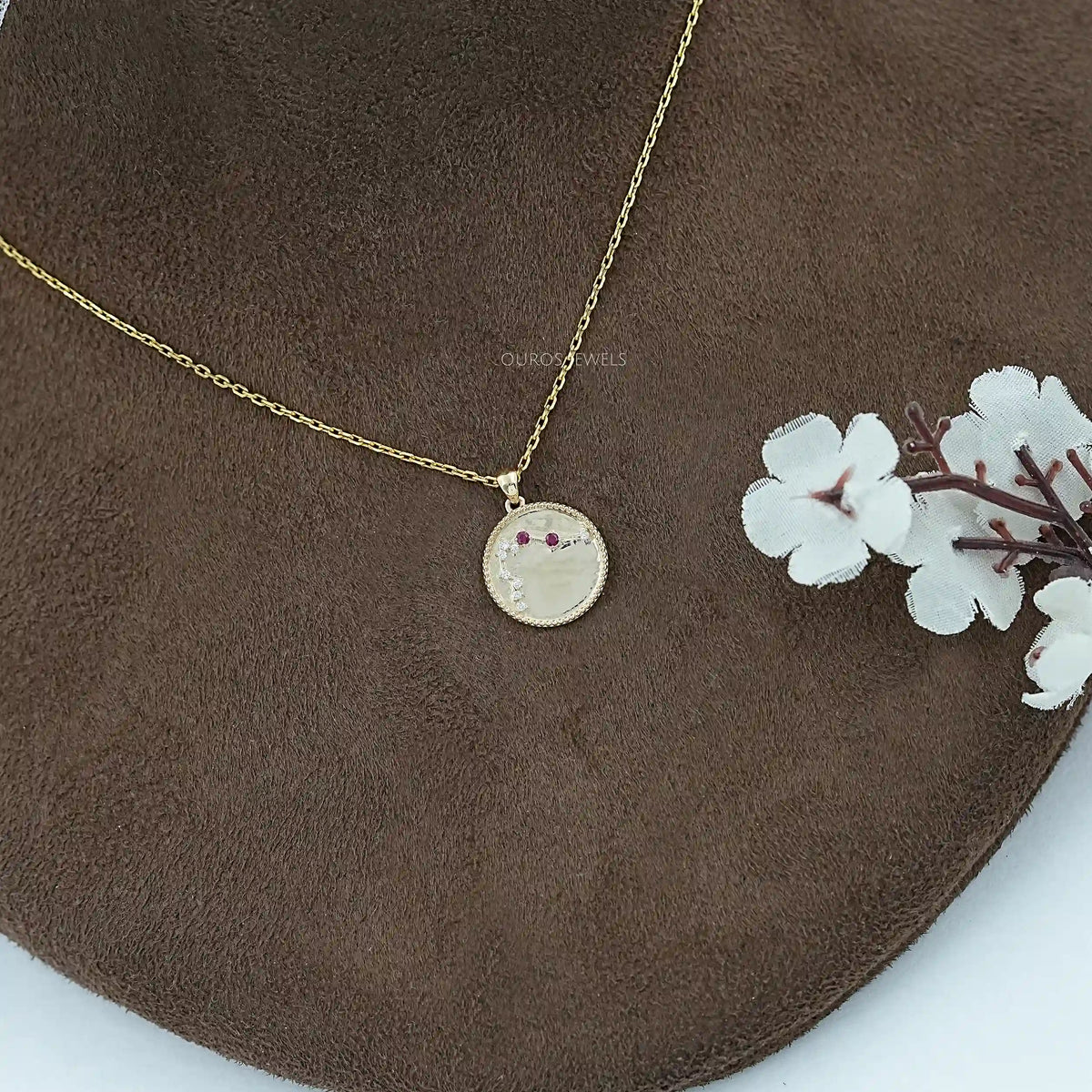 Aquarius Zodiac Ruby Gemstone Pendant Necklaces