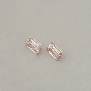 Light Pink Criss Cut Diamond Matching Pair