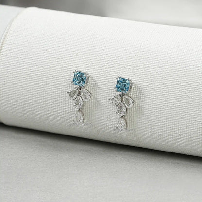 Aquamarine And Diamond Drop Earrings Earrings