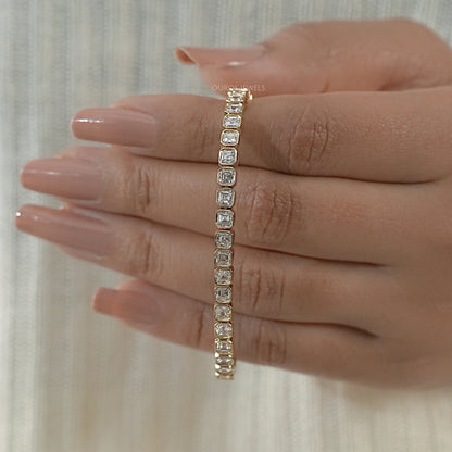 Lab Grown Asscher Diamond Tennis Bracelet Bracelet