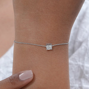 Brilliant Asscher Cut Diamond Solitaire Bracelet