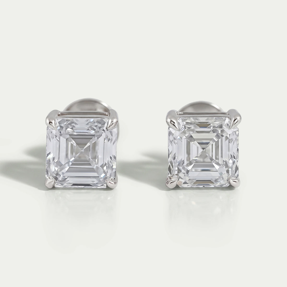 Asscher Cut Lab Grown Diamond Stud Earrings Earrings