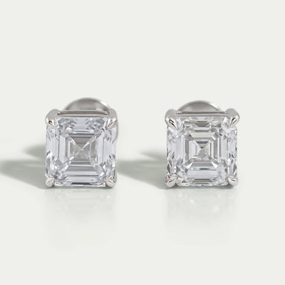 Asscher Cut Lab Grown Diamond Stud Earrings Earrings