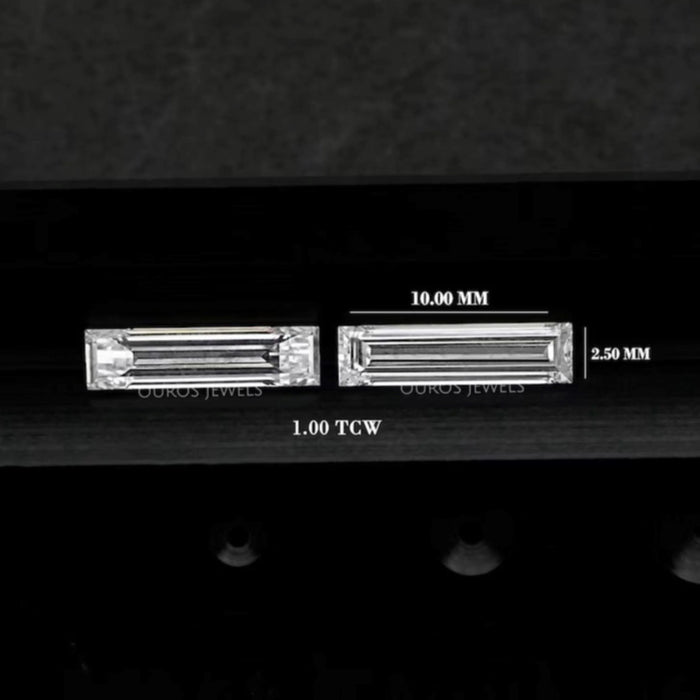 Paire de diamants de laboratoire taille baguette