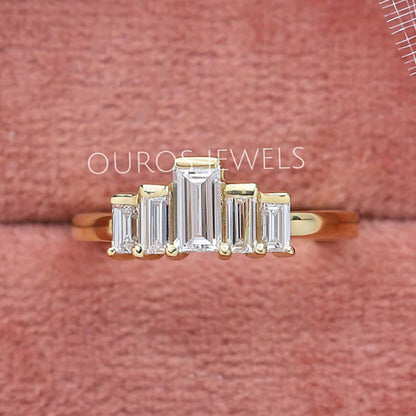 Baguette Cut Lab Grown Diamond Wedding Ring