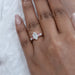 dutch marquise cut with baguette lab diamond engagement ring on model's finger