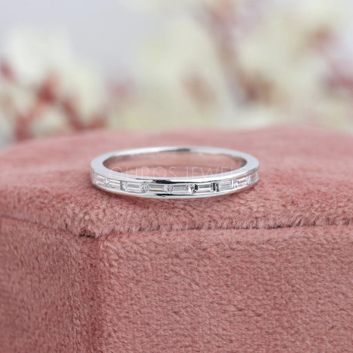 Baguette Cut Diamond Half Eternity Wedding Band