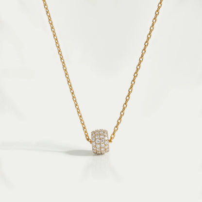 Round Lab Diamond Barrel Pendant Necklaces