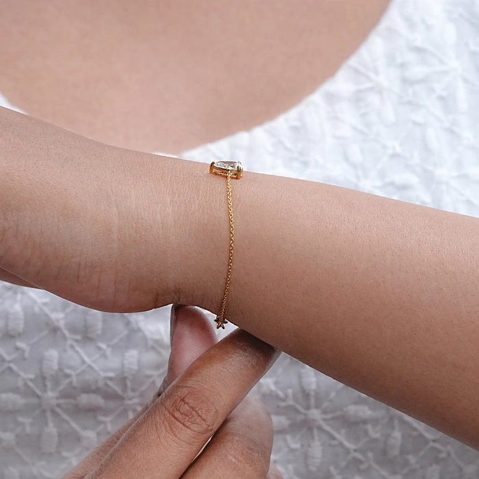 Pear Cut Lab Grown Diamond Solitaire Bracelet
