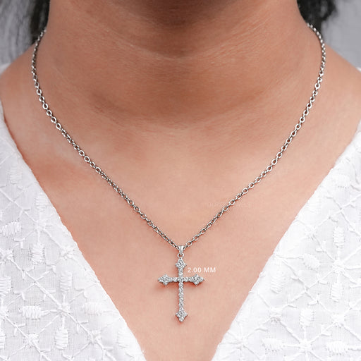 Round Diamond Cross Pendant