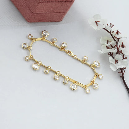 Bracelet chaîne à stations en diamant de laboratoire taille rose