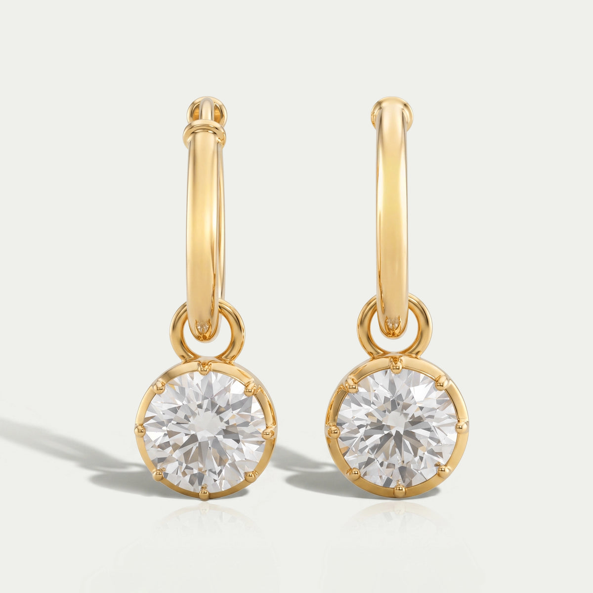 Round Diamond Drop Dangle Earrings