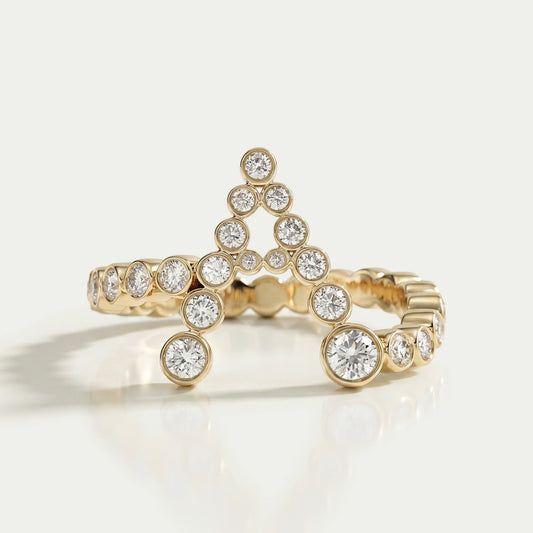 Bubble Round Lab Diamond Initial Ring