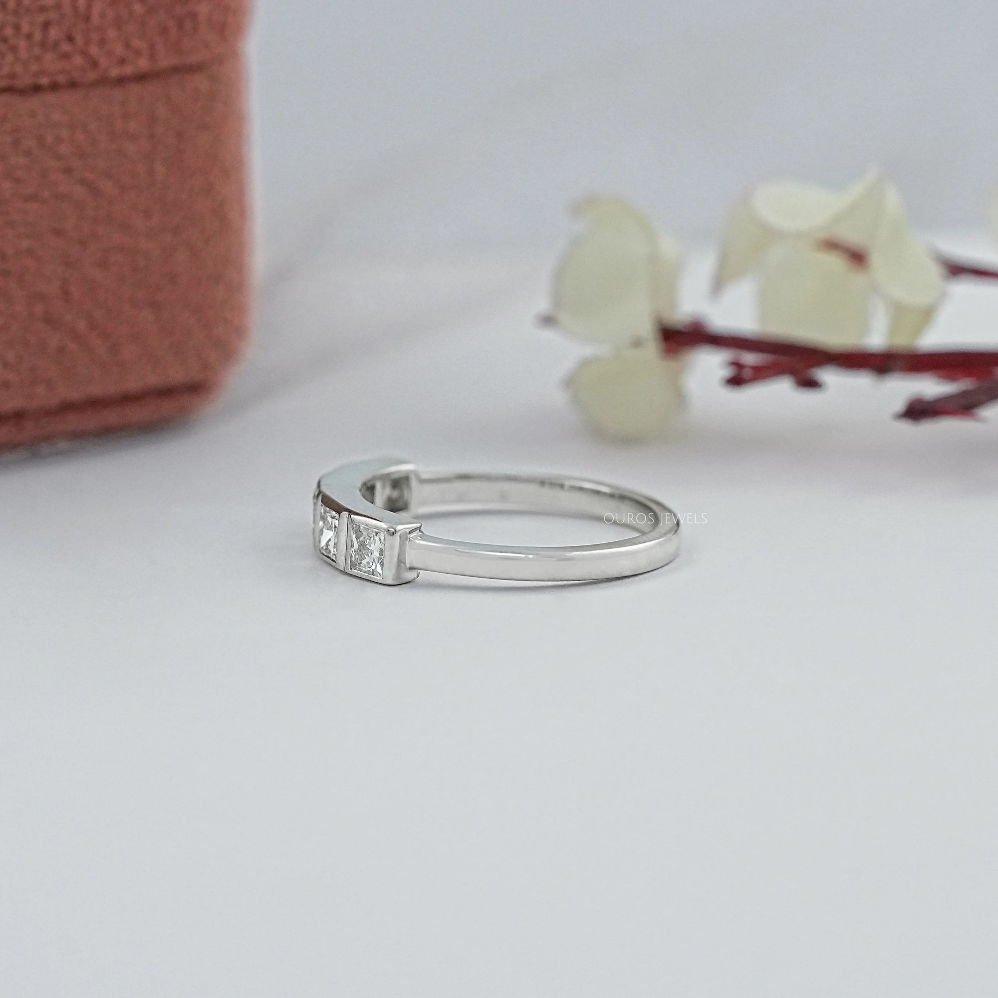 Five Stone Lab Diamond Bezel Set Ring Ring