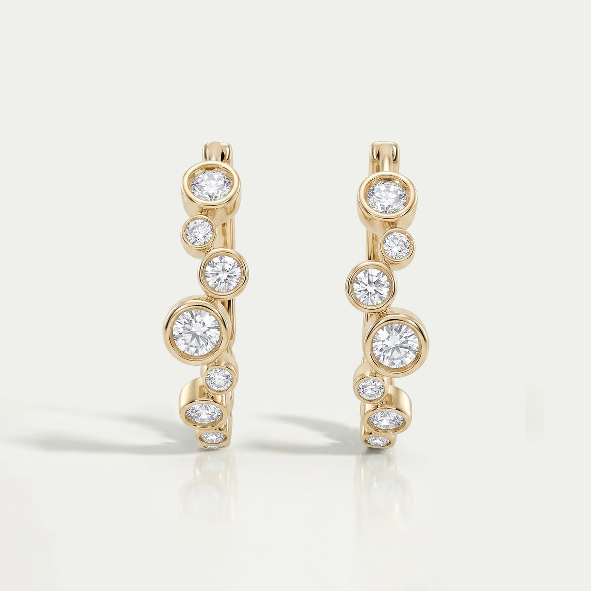 Round Lab Diamond Bezel Set Hoop Earrings Earring
