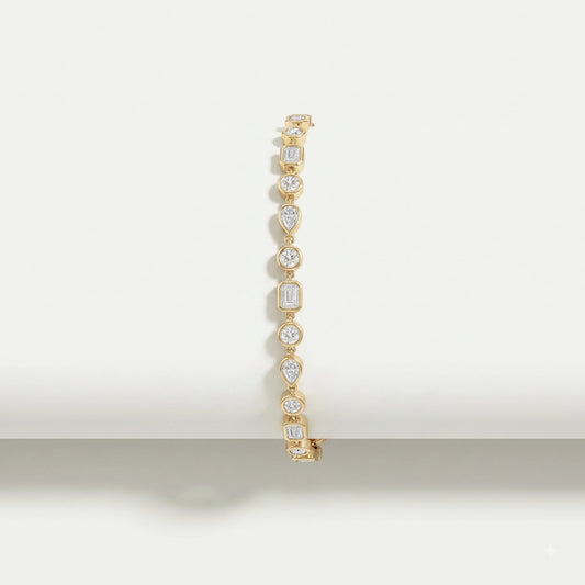 Bracelet de tennis à lunette multiforme