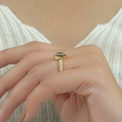 Old Mine Cushion Lab Diamond Bezel Set Ring Ring
