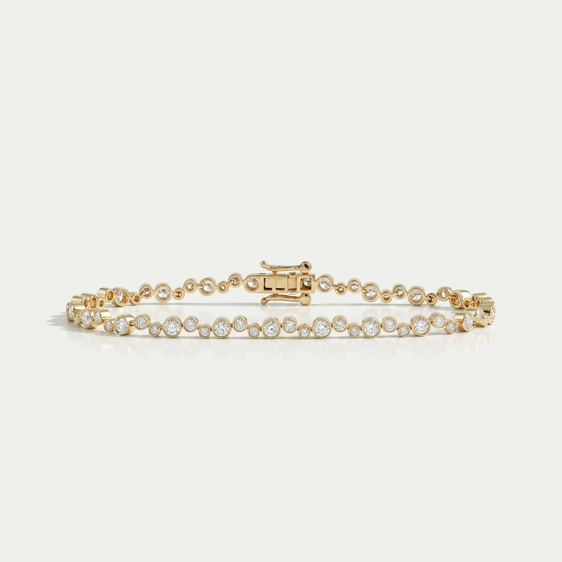 Bezel Set Bubble Diamond Tennis Bracelet Bracelet