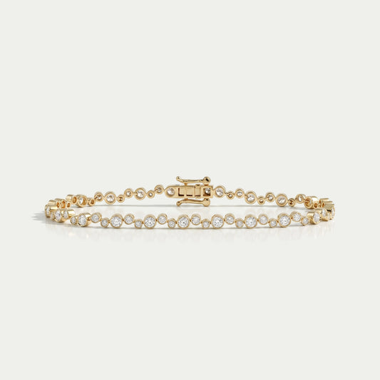 Bezel Set Bubble Diamond Tennis Bracelet