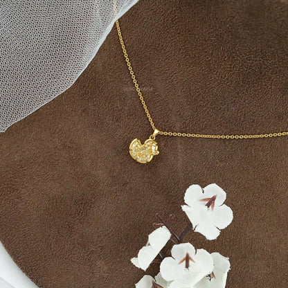 Yellow Duck Cut Diamond Bezel Set Pendant Necklaces