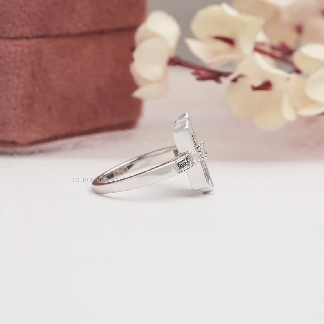 Bezel Set Baguette Cut Lab Grown Diamond Ring