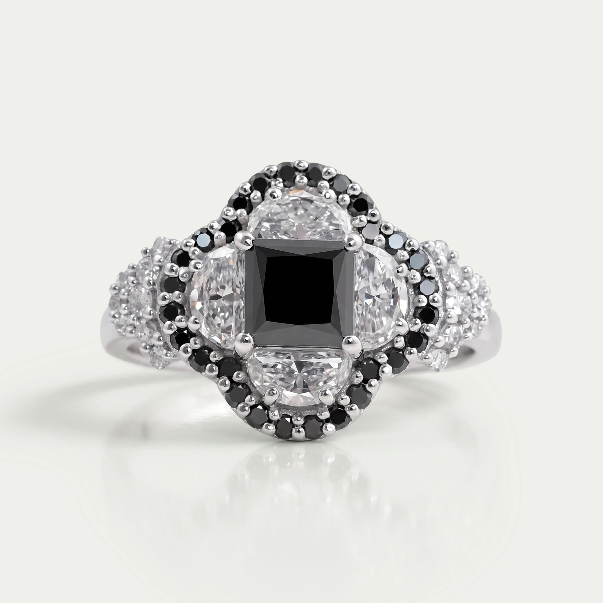 Halo Moon Halo Black Diamond Engagement Ring Rings