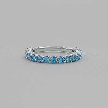 Pink And Blue Round Lab Diamond Eternity Band