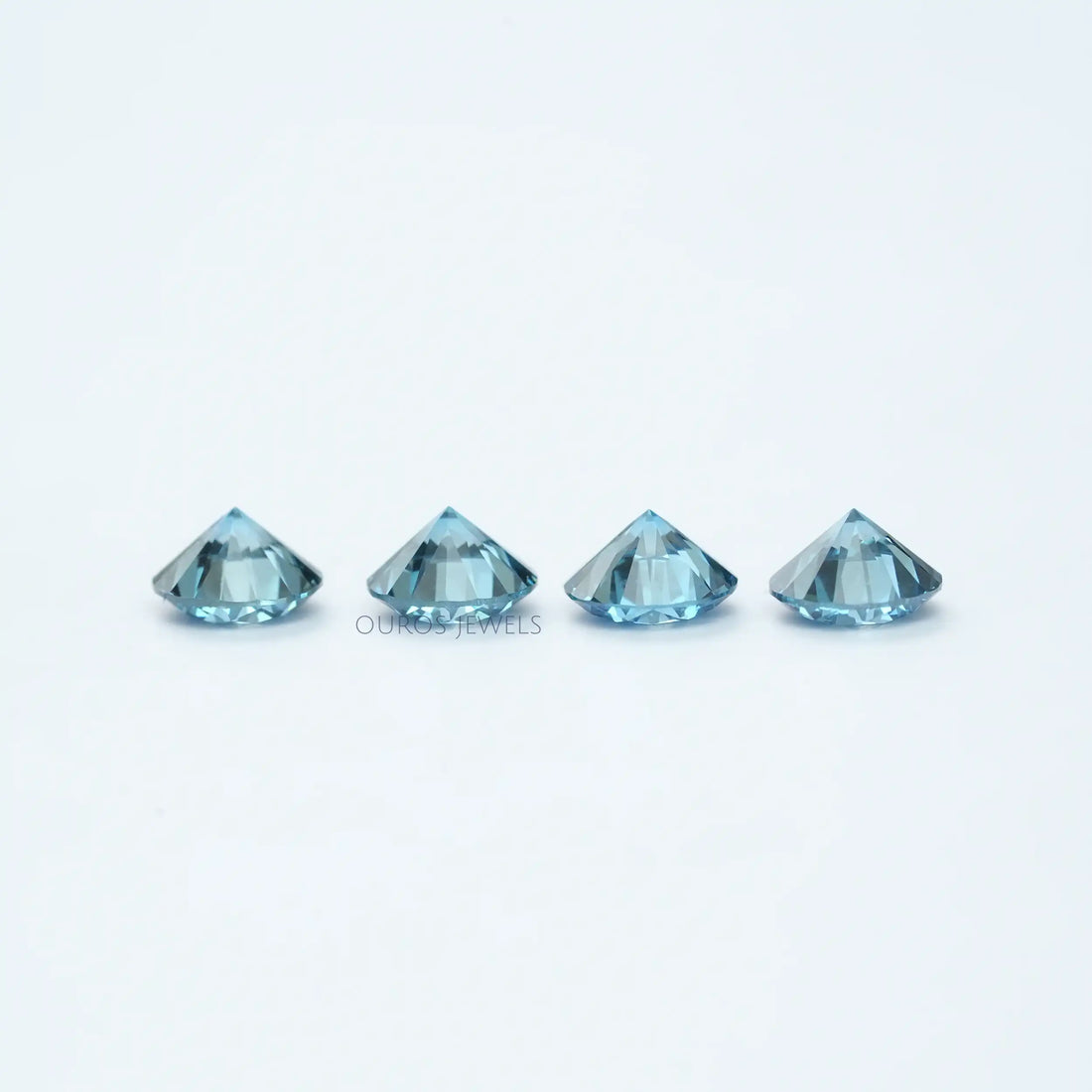 Blue Round Cut Lab Grown Diamond Loose