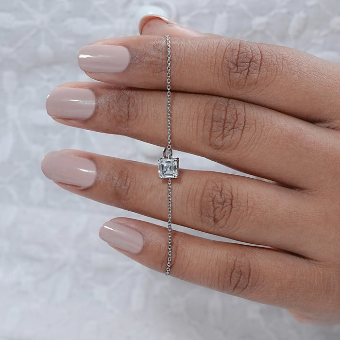 Brilliant Asscher Cut Diamond Solitaire Bracelet