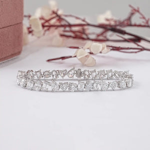 Bracelet brillant avec diamants de laboratoire multiformes