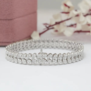 Bracelet de tennis avec diamants ronds de laboratoire