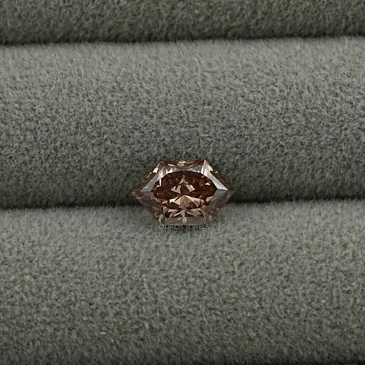 Champagne Elongated Brilliant Hexagon Lab Diamond Loose Loose