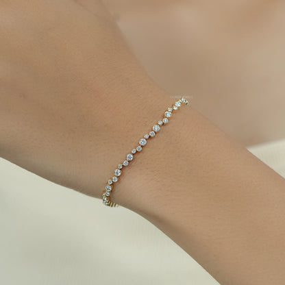 Bezel Set Bubble Diamond Tennis Bracelet Bracelet