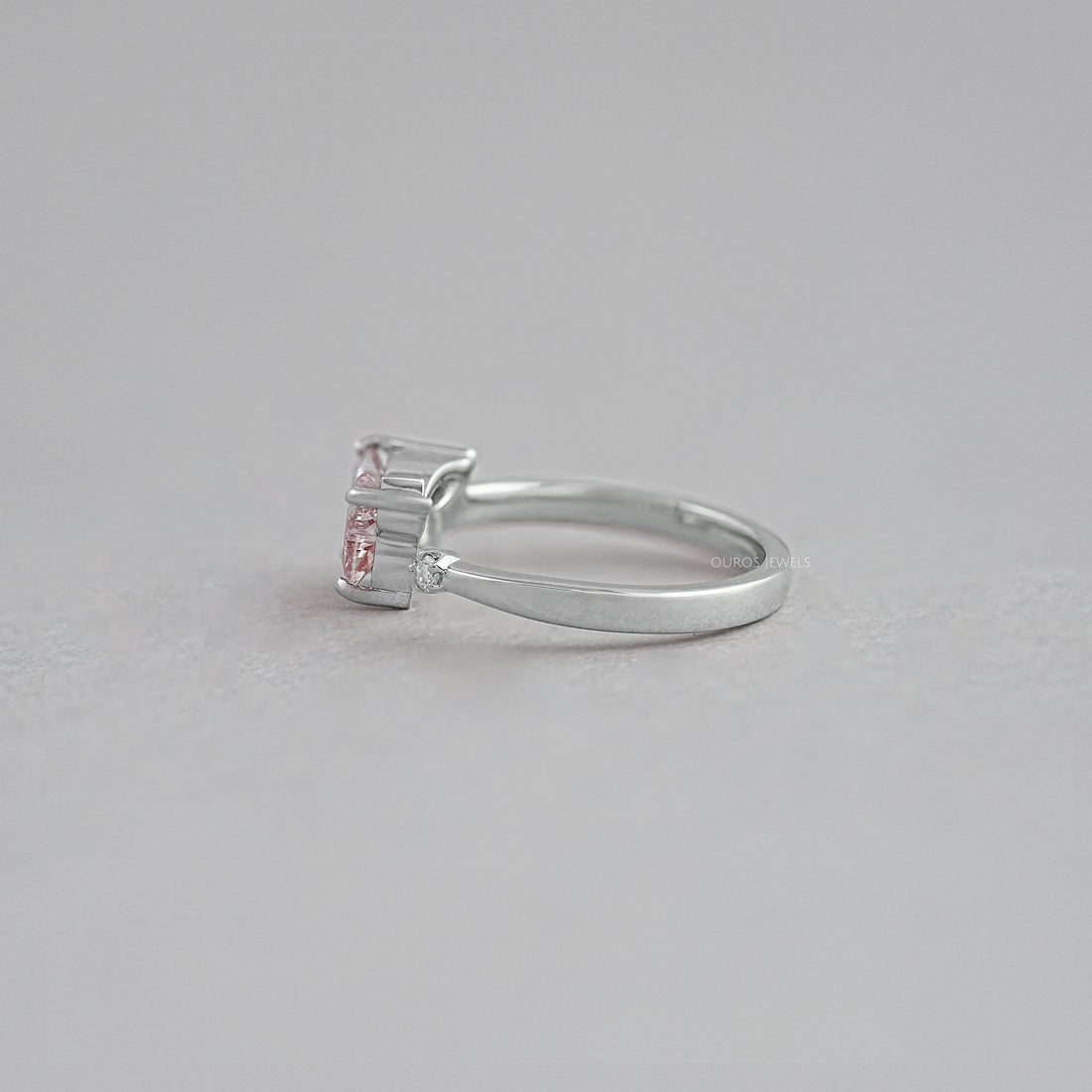Fancy Vivid Pink Butterfly Cut Diamond Open Cuff Ring Ring