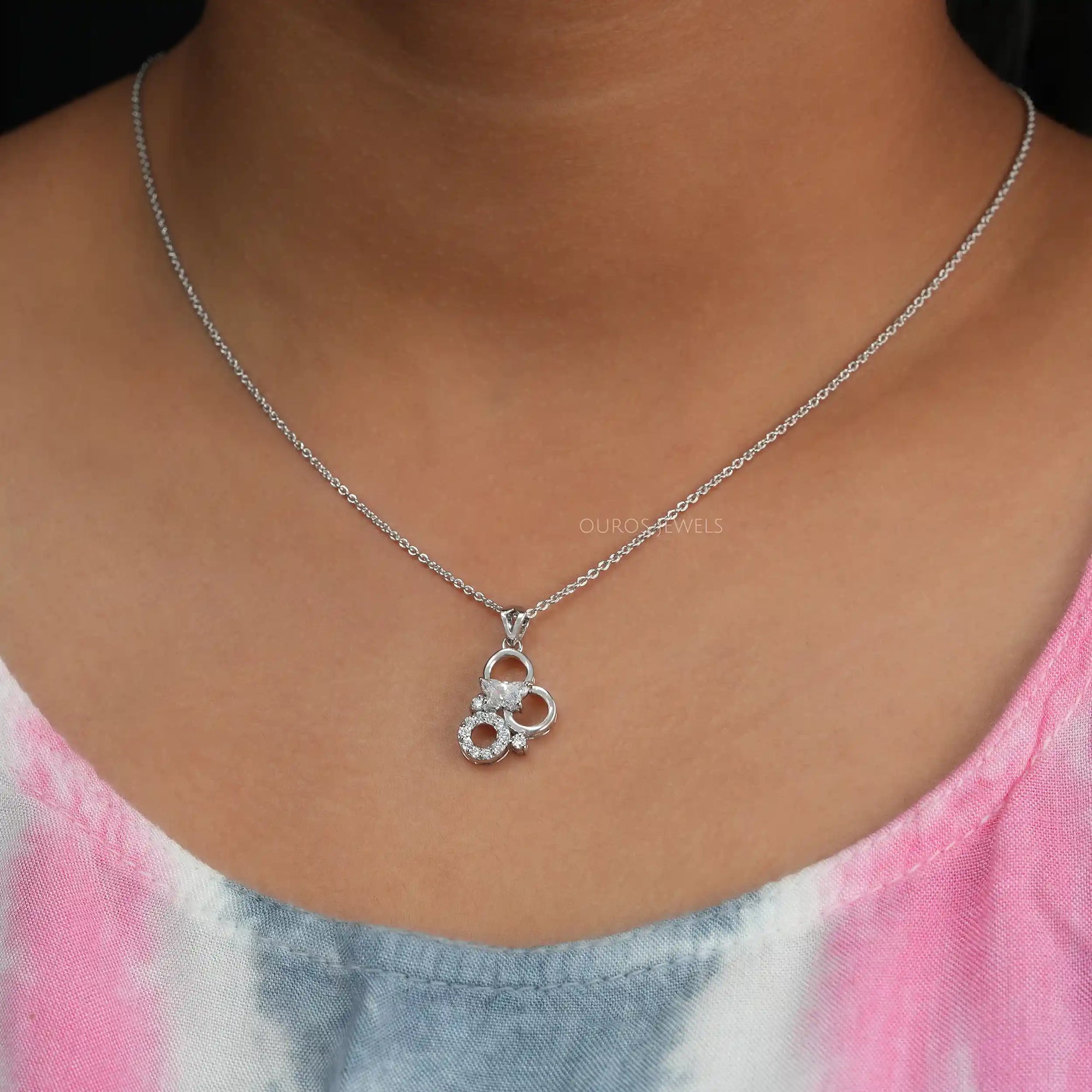 Butterfly Cut Lab Diamond Anniversary Necklace Necklaces