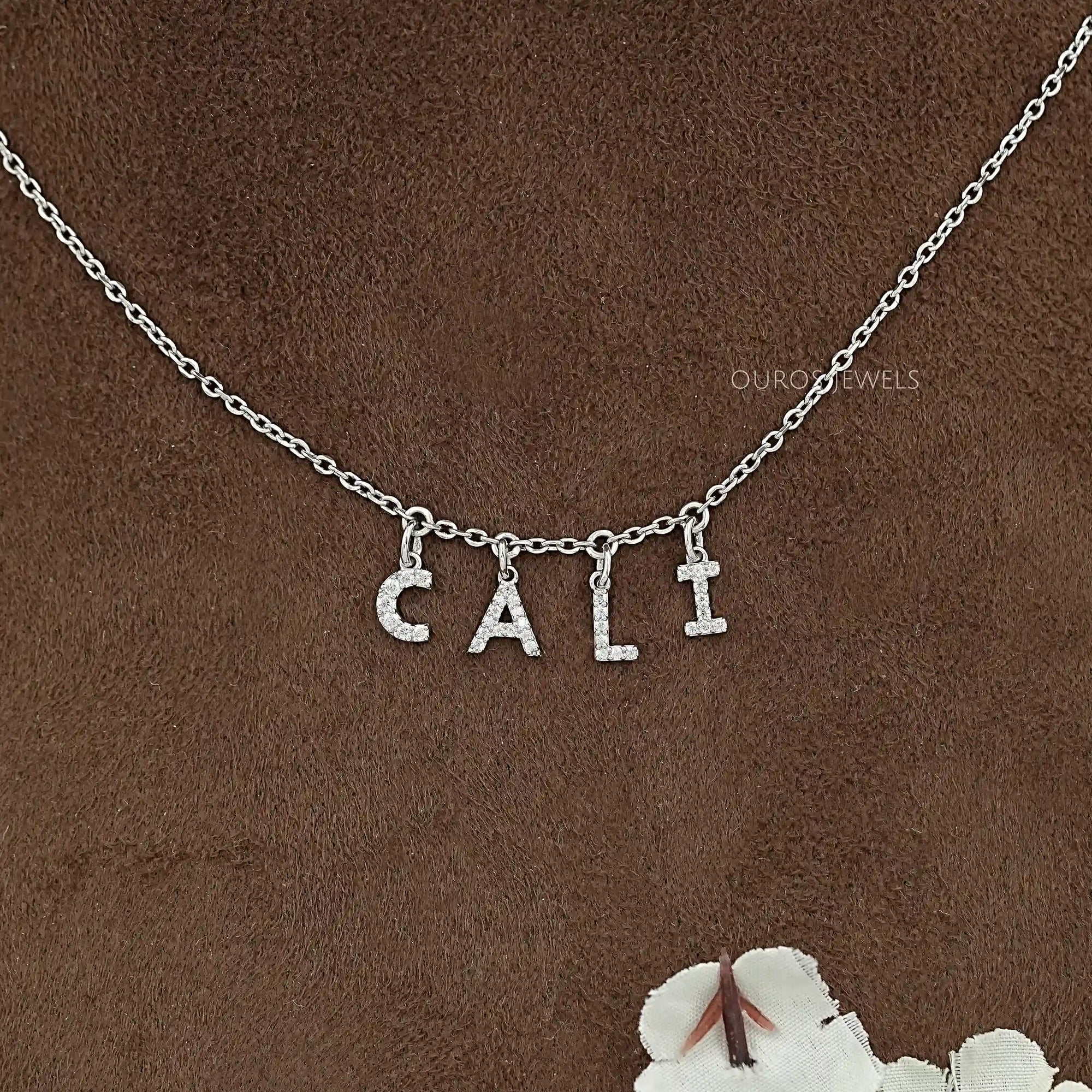 CALI Letter Round Diamond Customize Pendant