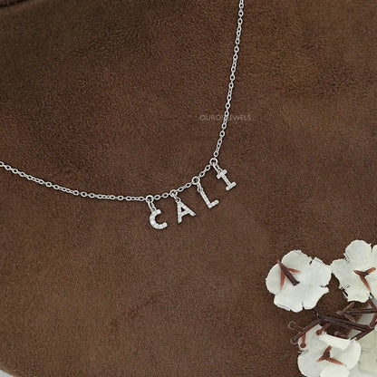 CALI Letter Round Diamond Customize Pendant