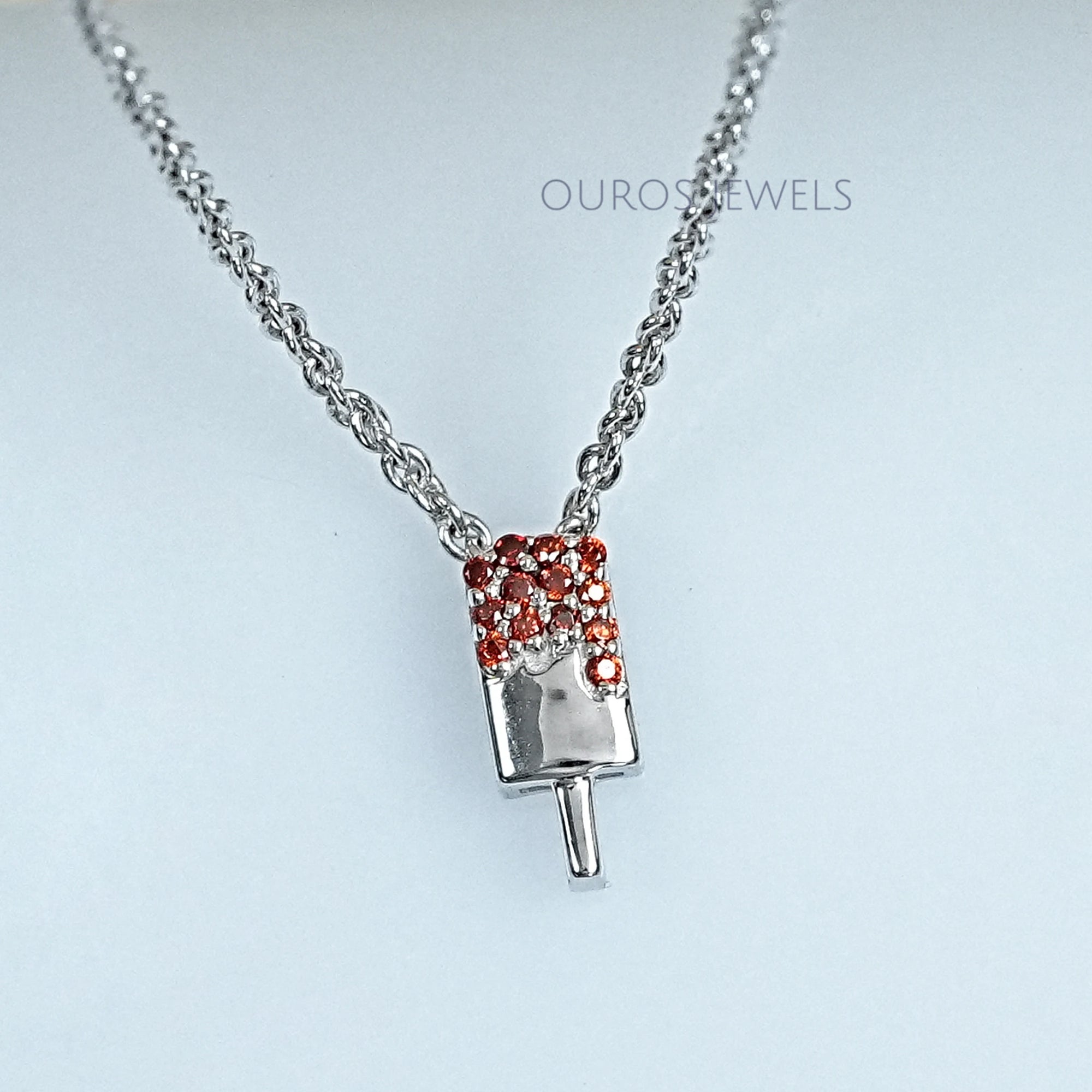Red Ruby Popsicle Pendant For Kids
