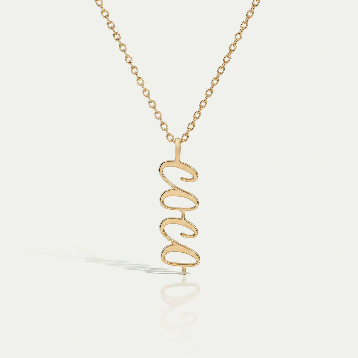 COCO Customized Letter Yellow Gold Pendant Necklaces