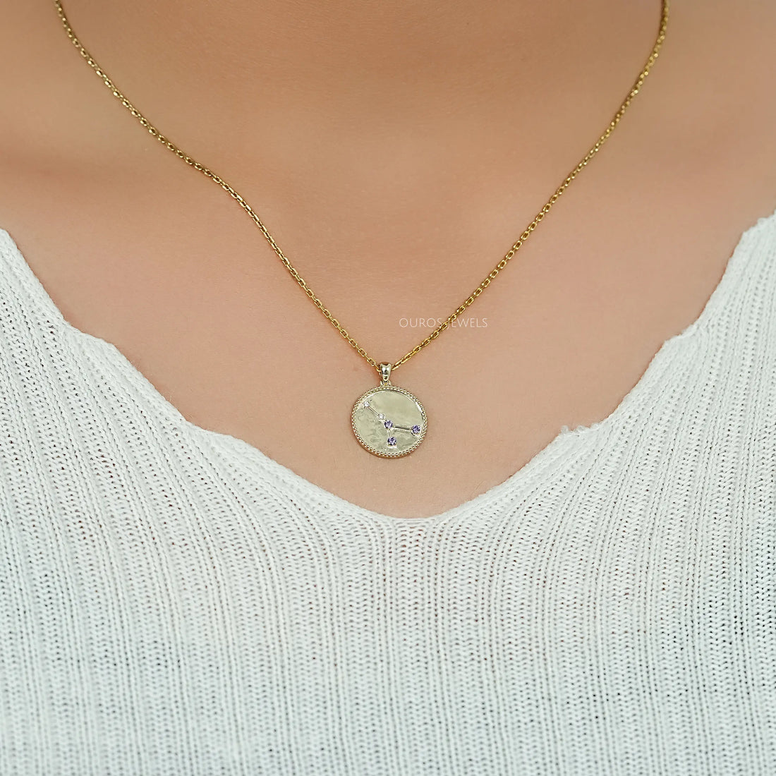 Cancer Zodiac Alexandrite Gemstone Pendant Necklaces