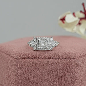 Carre Cut Lab Diamond  Halo Ring