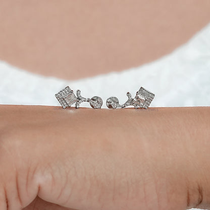 Carre Cut Lab Diamond Dangle Earrings Earring