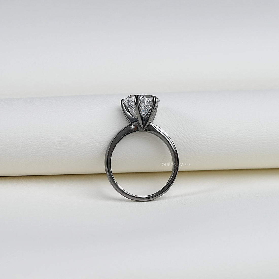 Antique Shape Cat Cut Lab Diamond Solitaire Ring Ring