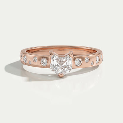 Bague de fiançailles avec diamant de laboratoire taille chat