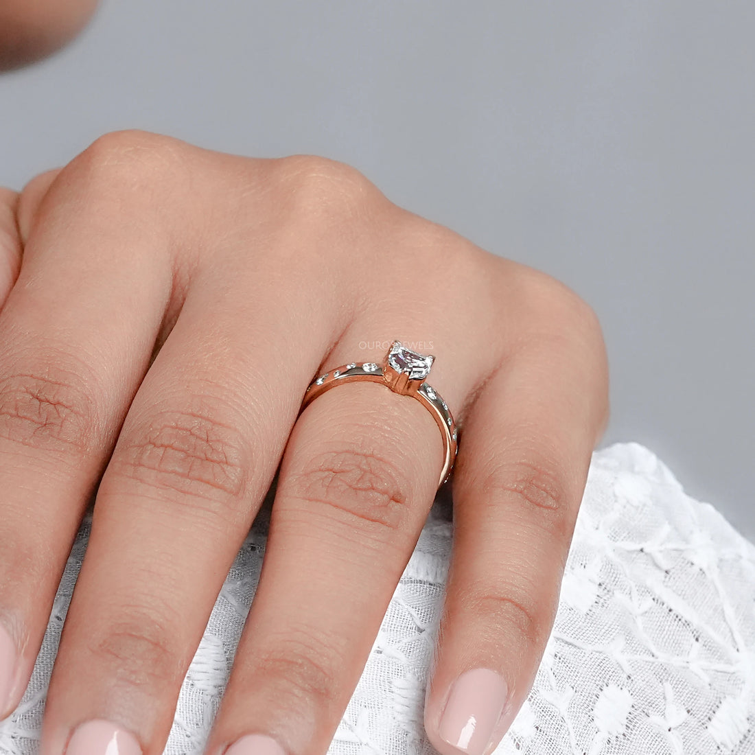 Cat Cut Lab Diamond Engagement Ring Ring